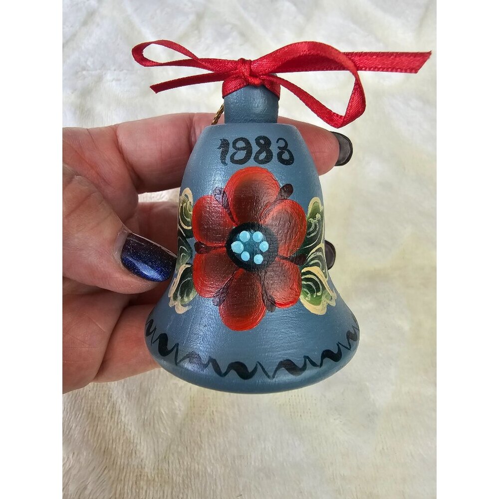 Norweigen Christmas Ornament Blue Bell Artist Signed